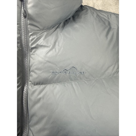 Eddie Bauer Down Puffer Vest Full Zip 700 Power Fill EB700 Gray Goose Men Medium - Picture 3 of 13
